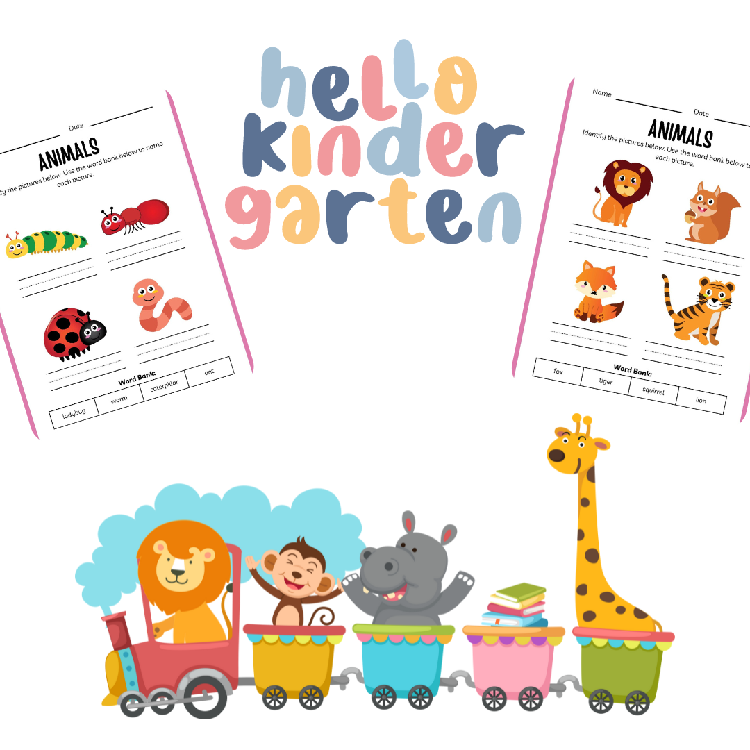 Kindergarten animal book worksheets for kids