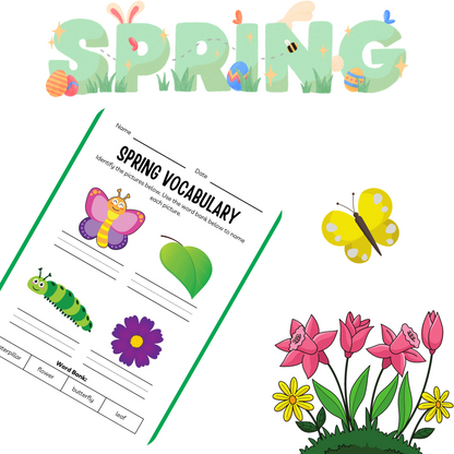 Spring kindergarten worksheet for kids