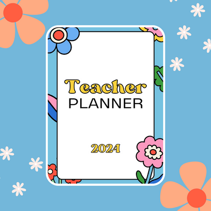 Floral 2024 planner notebook with calendar