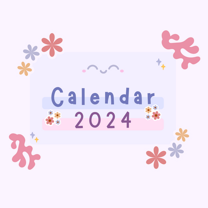 Cute Illustrated Flowers Calendar Monthly