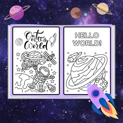 Fun space activities coloring worksheets