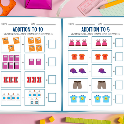 Kindergarten Addition Math Worksheet