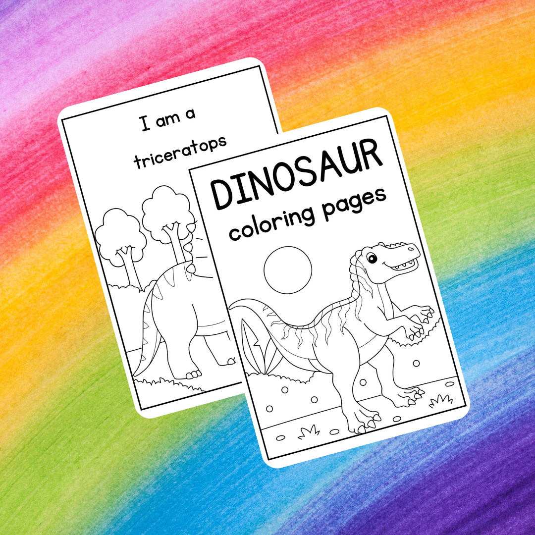 English language teaching and dinosaur coloring book