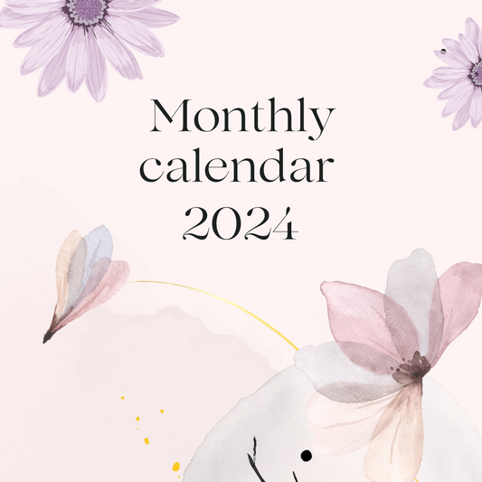 Monthly calendar with motivating words